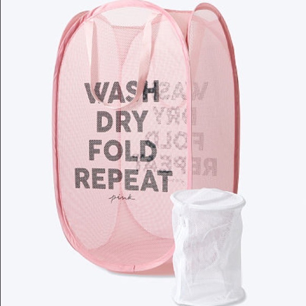 PINK Laundry basket & Intimates bag.
